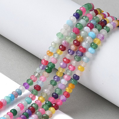 Dyed Natural Malaysia Jade Rondelle Beads Strands X-G-E316-2x4mm-67-1