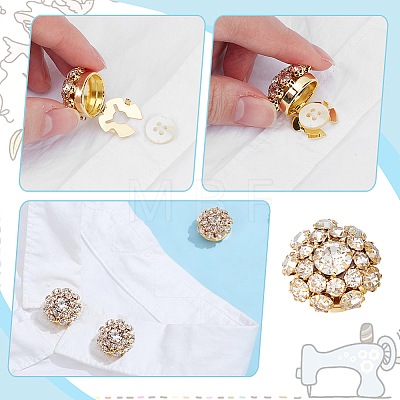 6Pcs Alloy Rhinestone Cufflinks FIND-NB0007-41A-1