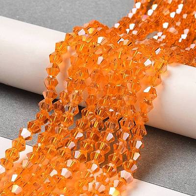 Transparent Electroplate Glass Beads Strands EGLA-A039-T4mm-B23-1