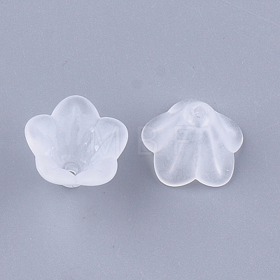 5-Petal Transparent Acrylic Bead Caps X-MACR-S362-05-1