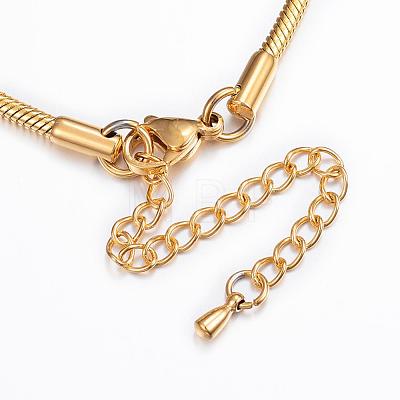 304 Stainless Steel Snake Chain Bracelets BJEW-H491-01G-1