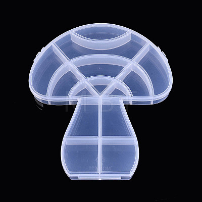 Autumn Mushroom 14 Grids Plastic Bead Storage Containers with Hinged Lid CON-T001-09-1