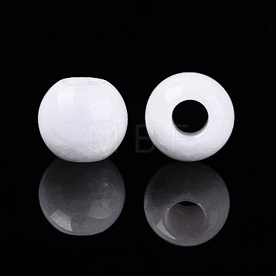 Natural White Jade European Beads G-Q607-01A-19-1