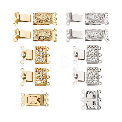 20Pcs 4 Style Brass Filigree Box Clasps KK-PJ0001-15-1