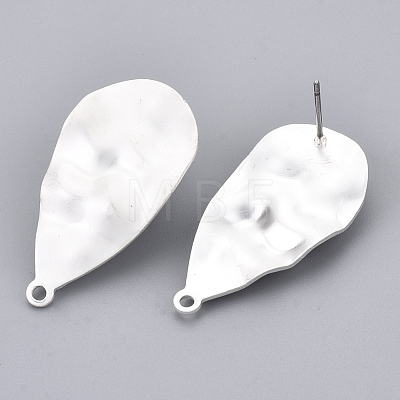 Eco-Friendly Iron Stud Earring Findings IFIN-T015-048S-NR-1