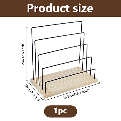 5-Tier Black Iron Earring Card Display Stands EDIS-WH0041-03-1