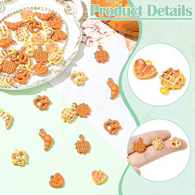 40Pcs 8 Styles Baking Paint Alloy Charms ENAM-CJ0007-06-1