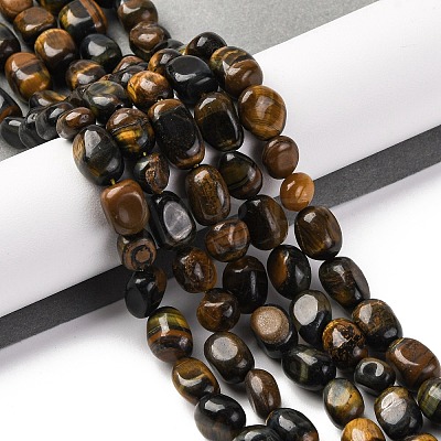 Natural Yellow & Blue Tiger Eye Beads Strands G-G146-A17-01-1