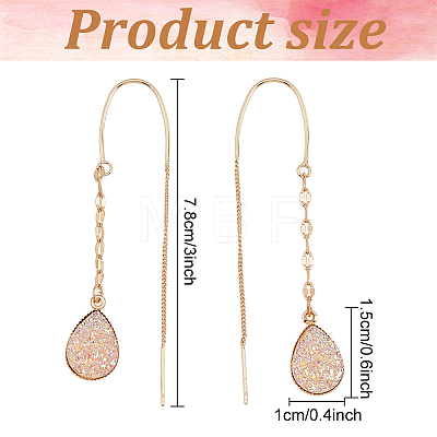 ANATTASOUL 6 Pairs 6 Colors Resin Teardrop Dangle Earrings EJEW-AN0001-21-1