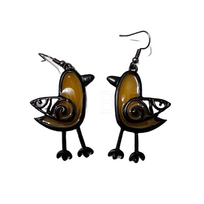 Bird Alloy Resin Dangle Earrings FS-WG8BC40-04-1