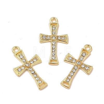 Alloy with Crystal Rhinestone Pendants ALRI-M019-04G-1