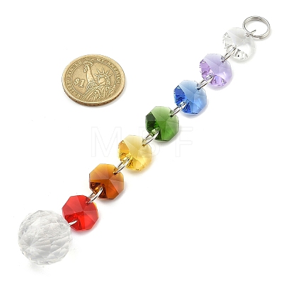 4Pcs 4 Styles Glass Octagonal Bead Hanging Suncatchers HJEW-JM02215-01-1