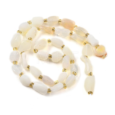Natural White African Opal Beads Strands G-D101-A10-1