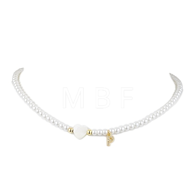 Brass Micro Pave Grade AAA Cubic Zirconia Letter Pendant Necklaces NJEW-JN04771-16-1