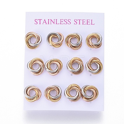 304 Stainless Steel Stud Earrings EJEW-L241-02C-1