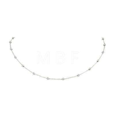 304 Stainless Steel Ball Cable Chain Necklaces NJEW-JN05166-02-1