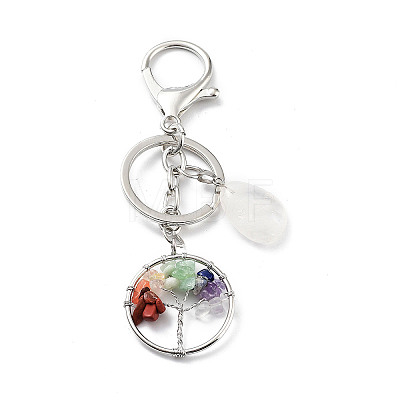 Natural & Synthetic Opalite Mixed Gemstone Keychain KEYC-M022-01-1