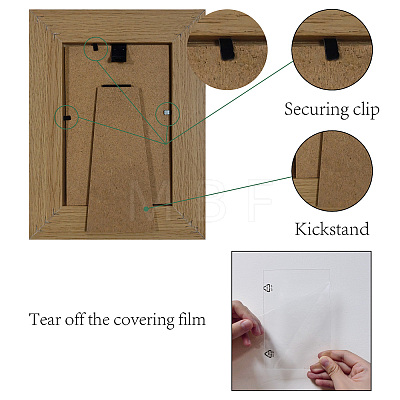 Rectangle Wood Photo Frames AJEW-WH20021-011-1