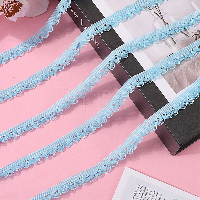 10 Yards Polyester Elastic Lace Trim SRIB-WH0011-121C-1