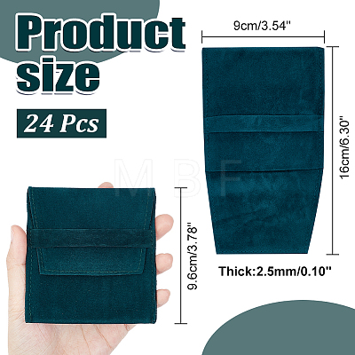Velvet Jewelry Flap Pouches X-ABAG-WH0038-43D-1