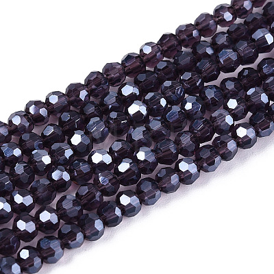 Electroplate Transparent Glass Beads Strands EGLA-A035-T3mm-A15-1