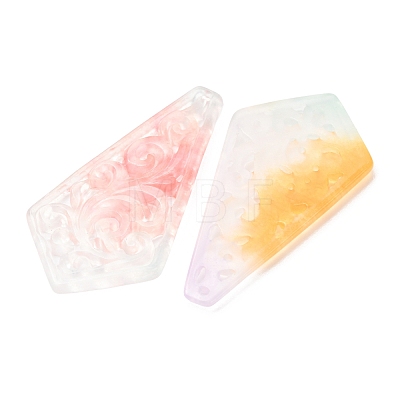 Dyed Natural Quartz Carved Pendants GG-CBA0022-02-1