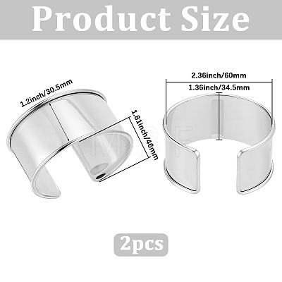 2Pcs Alloy Grooved Bangles FIND-BBC0005-34A-1