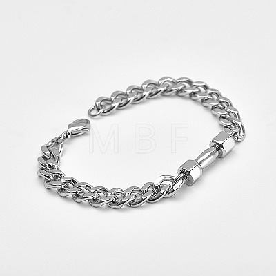 304 Stainless Steel Cuban Link Chain Bracelets for Men FS-WGF5D74-03-1