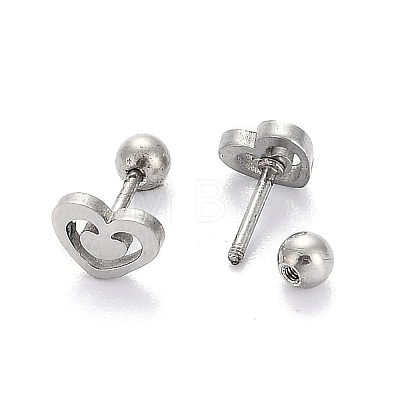 Tarnish Resistant 201 Stainless Steel Barbell Cartilage Earrings EJEW-R147-34-1