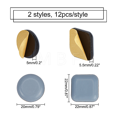 24Pcs 2 Styles Self Adhesive Plastic Furniture Sliders FIND-CA0001-92-1