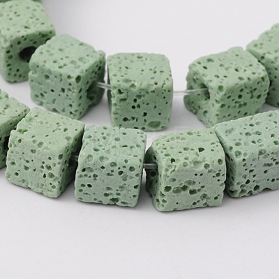 Synthetic Lava Rock Bead Strands G-N0104-8mm-15-1