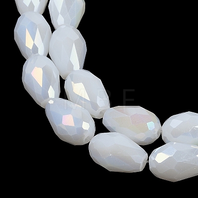 Opaque Solid Color Electroplate Glass Beads Strands EGLA-N013-J6mm-B03-1