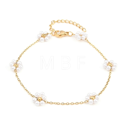 Acrylic Pearl Beads Link Bracelets SA-D001-01G-1