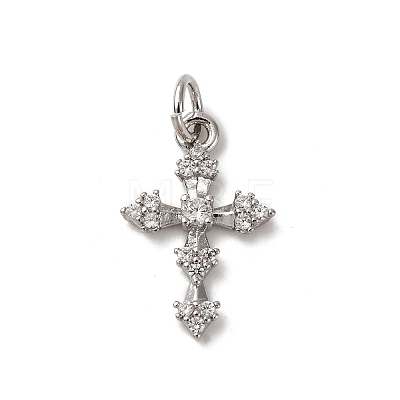 Brass Micro Pave Cubic Zirconia Pendants KK-P308-25P-1