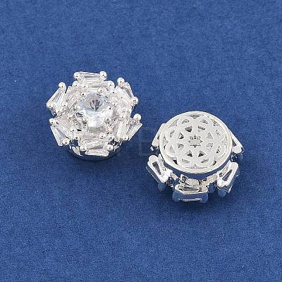 Rack Plating Brass Micro Pave Cubic Zirconia Beads KK-F879-11S-1