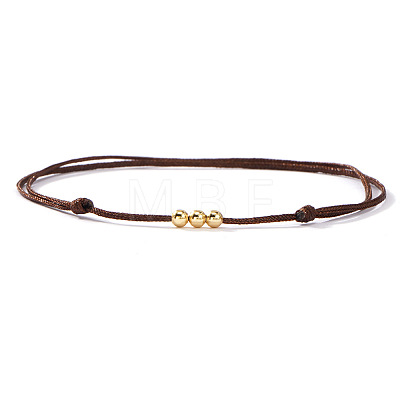 Brass Round Bead Braided Bracelets QM9209-1-1
