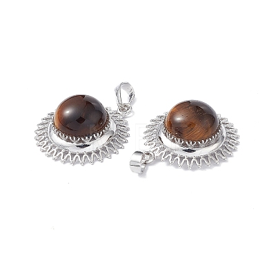 Natural Tiger Eye Pendants G-F733-04H-1