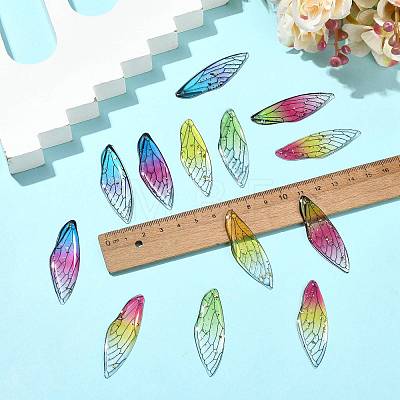 12Pcs 6 Colors Transparent Epoxy Resin Big Pendants RESI-FS0002-44-1