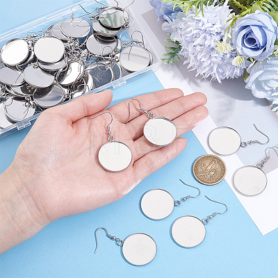 60Pcs 304 Stainless Steel Earring Hooks STAS-BBC0009-93D-1
