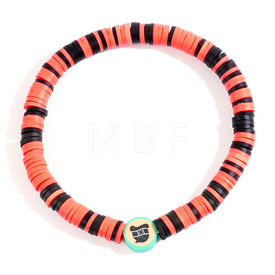Halloween Polymer Clay Heishi Beads Stretch Bracelets KN1283-7-1