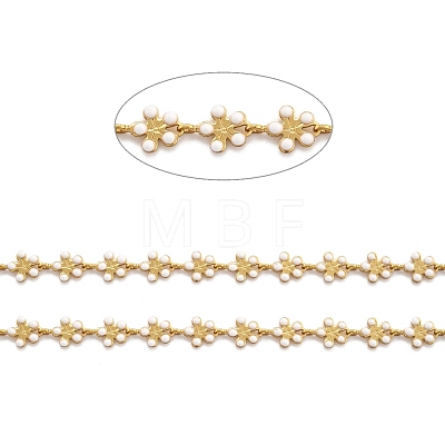 Golden Brass Enamel Link Chain CHC-H103-08H-G-1