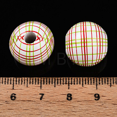 Easter Theme Printed Wood Beads WOOD-T032-22C-1