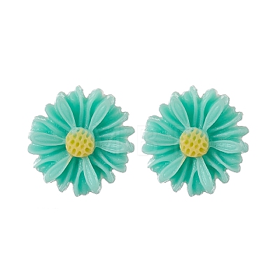 Resin Flower Stud Earrings EJEW-JE05230-1