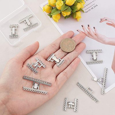 8 Sets 4 Styles Alloy and Brass Fold Over Clasps FIND-FH0004-48-1