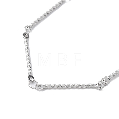 304 Stainless Steel Twist Bar Link Chain Bracelet BJEW-K226-04P-1