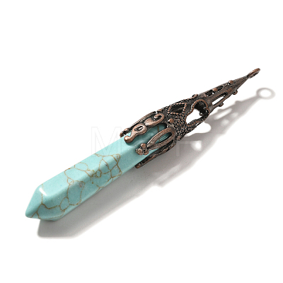 Synthetic Turquoise Pointed Big Pendants G-P560-02R-02-1