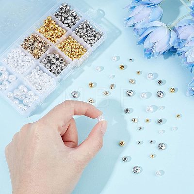 CHGCRAFT 810Pcs 9 Styles Plastic Beads KY-CA0001-14-1