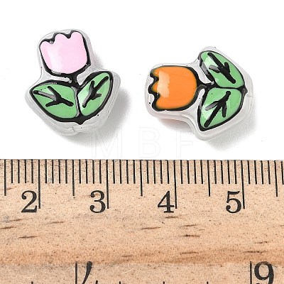 Transparent Glass Enamel Beads LAMP-C023-01-1