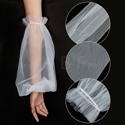 Gauze Lace Arm Sleeves AJEW-WH0248-29B-1