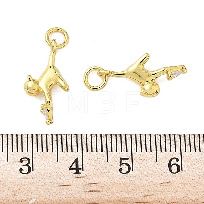 Brass Micro Pave Cubic Zirconia Pendants KK-P325-13C-G-1